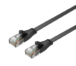  C1814GBK, UNITEK, Pach Cord, 15M, CAT.6 Flat Cable - RJ45 (8P8C) Male, Black Color.