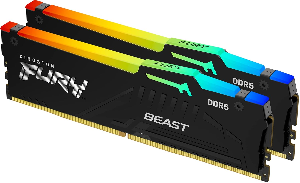 KF564C32BBAK2-64 Kingston Fury Beast Black RGB 64GB Kit (2x32GB) 6400MT/s DDR5 CL32 DIMM
