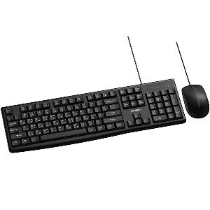 MK003,MU007, UGREEN, Keyboard, Wired Keyboard and Mouse Combo, Georgian QWERTY, USB, 1.5m, Black (15097).
