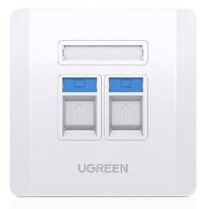 NW144 UGREEN (80182) Wall Plate Dual Ports 1pc/bag