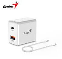  PD-20ACP, GENIUS, Power Supply, EU, Universal adaptor, 2-port, USB-C, USB-A, White.