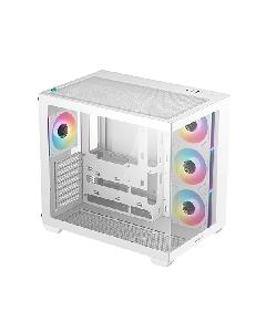 CG530 4F WH Deepcool, ITX/Micro-ATX/ATX , USB3.0×2、Gen2 Type-C x1、Au/Mi,  tempered glass Side: 3×120mm Side: 3×120mm PWM+ARGB