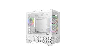 CG380 3F WH, DEEPCOOL CASE, ITX/Micro-ATX, 5 Slots,USB3.0 x2/Gen2 Type-C x1/Audio/Mic x1, ABS+SPCC+Tempered Glass