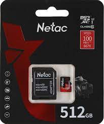  P500 Extreme Pro, NETAC, Memory Card, 512GB V30/A1/C10 up to 100MB/s, retail pack with SD Adapter.