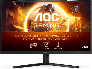 CQ32G4VE AOC Gaming  32 Inch QHD 2560 x1440, FastVA Curved 180 Hertz, 0.5 ms, HDR10, FreeSync Premium ( HDMI,Dp) Black/Grey
