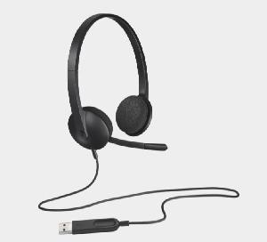 H340 , Logitech computer headset, with noise-canceling mic BLACK USB 1.8 m 1Y (L981-000475)