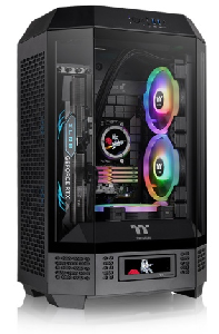 The Tower 300, ThermalTake, Black, Tempered Glass*3/CT140 Fan*2/Color Box/With Screen Metal Panel, CA-1Y4-00S1WN-00