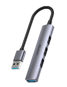 H1208A, UNITEK 4-in-1 USB-A 5Gbps Hub (3x480Mbs 1x5Gbs 3,0), Slim, Space Grey