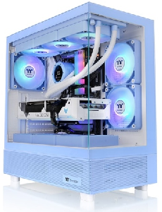 View 270 TG ARGB Hydrangea Blue, ThermalTake, Tempered Glass, CT140 ARGB White Fan*1, CA-1Y7-00MFWN-00