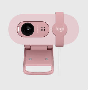  Brio 100, Logitech, Webcam,  Full HD Webcam 1080p/30fps, 2MP , Built-in Mic - ROSE - USB 1.5 m.
