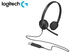 H340 , Logitech computer headset, with noise-canceling mic BLACK USB 1.8 m 1Y (L981-000475)