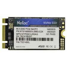 N930ES NETAC 256GB PCIe Gen 3 *2 , M.2 2242 NVMe 1.3 SSD , NT01N930ES-256G-E2X, 3D NAND  R/W up to 1650/1260MB/s