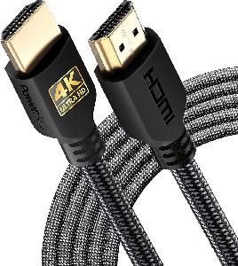 ALLBQ, VENTION Cotton Braided 4K HDMI Male to Male Cable 20M Black