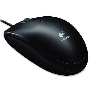 B100, Logitech optical Mouse, Black, 1000± DPI, 3 Buttons, 90 g, 1.8m USB 1Y (L910-003357 )