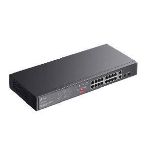 TL-SG1218MP, TP-LINK, 16× Gigabit PoE+ RJ45 ports, 2× Gigabit on-PoE RJ45 ports, and 2× Combo Gigabit SFP slots 802.3af/at