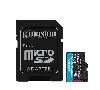 SDCG4/128GB, Kingston 128GB microSDXC Canvas Go Plus Gen4 200MB/s A2 U3 V30 Card + Adapter
