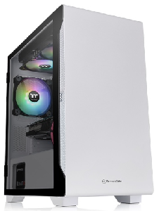 S100 TG, ThermalTake, Snow White, Tempered Glass, 120mm Standard Fan*1, (CA-1Q9-00S6WN-00) CA-1Q9-00M1WN-00