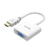 Y-6333C01, UNITEK, HDMI to VGA Adapter, Without Audio, Without Power Port, White