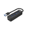 H1117A, UNITEK 4-in-1 USB-A 5Gbps Hub (4*USB 3,0) with USB-C Power Port, Black