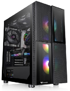  Versa T26 TG ARGB, THERMALTAKE, CASE, Black, E-ATX, 3x120mm ARGB Fans, AIO 360mm, air 175mm, GPU 380mm, 2x3.5”, USB 3.0x2, A