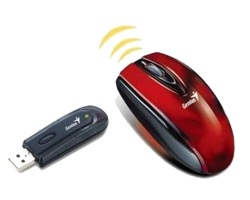 Wireless Mini Navigator Mouse, 800 dpi, Red, USB 