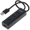  Y-3089, UNITEK, USB HUB, 4-in-1 USB3.0 4-Port, Black.