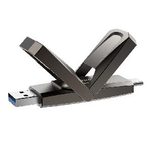 NT03US5C-128G-32TA, Netac US5 USB3.2+TypeC Solid State Flash Drive 128GB,up to 550MB/500MB/s