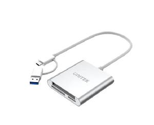  Y-9313D, UNITEK, USB Adapter, Y-9313D, USB3.0 to Micro SD/SD/CF Card Reader (With USB-C Adaptor).