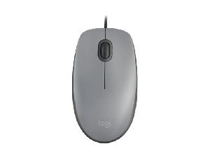 M110, Logitech Silent Mouse, Gray, 1000± DPI, 3 Buttons, 85 g, 1.8m USB 1Y (L910-006760 )