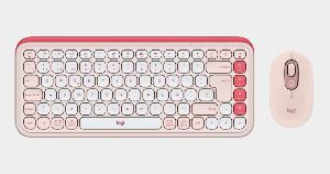 LOGITECH POP ICON COMBO OFF WHITE Mouse Silent, Bluetooth, 400 DPI,  2xAAA, L920-013141