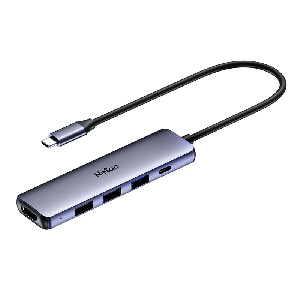 NT08WF13-30GR, NETAC Hub WF13, Type-C to USB3.0+USB2.0*2+100W PD+HDMI