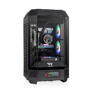 The Tower 250, ThermalTake, Black, Mini Tower, Tempered Glass, 2x120mm Fan, CA-1Z9-00S1WN-00